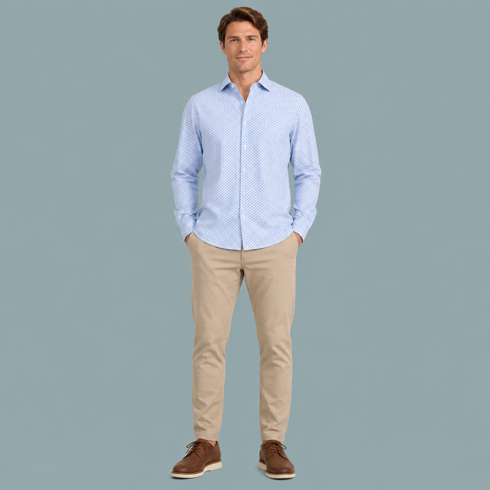 Charles Tyrwhitt Size Small S Blue Paper Airplane Extra Slim Fit Cotton Shirt